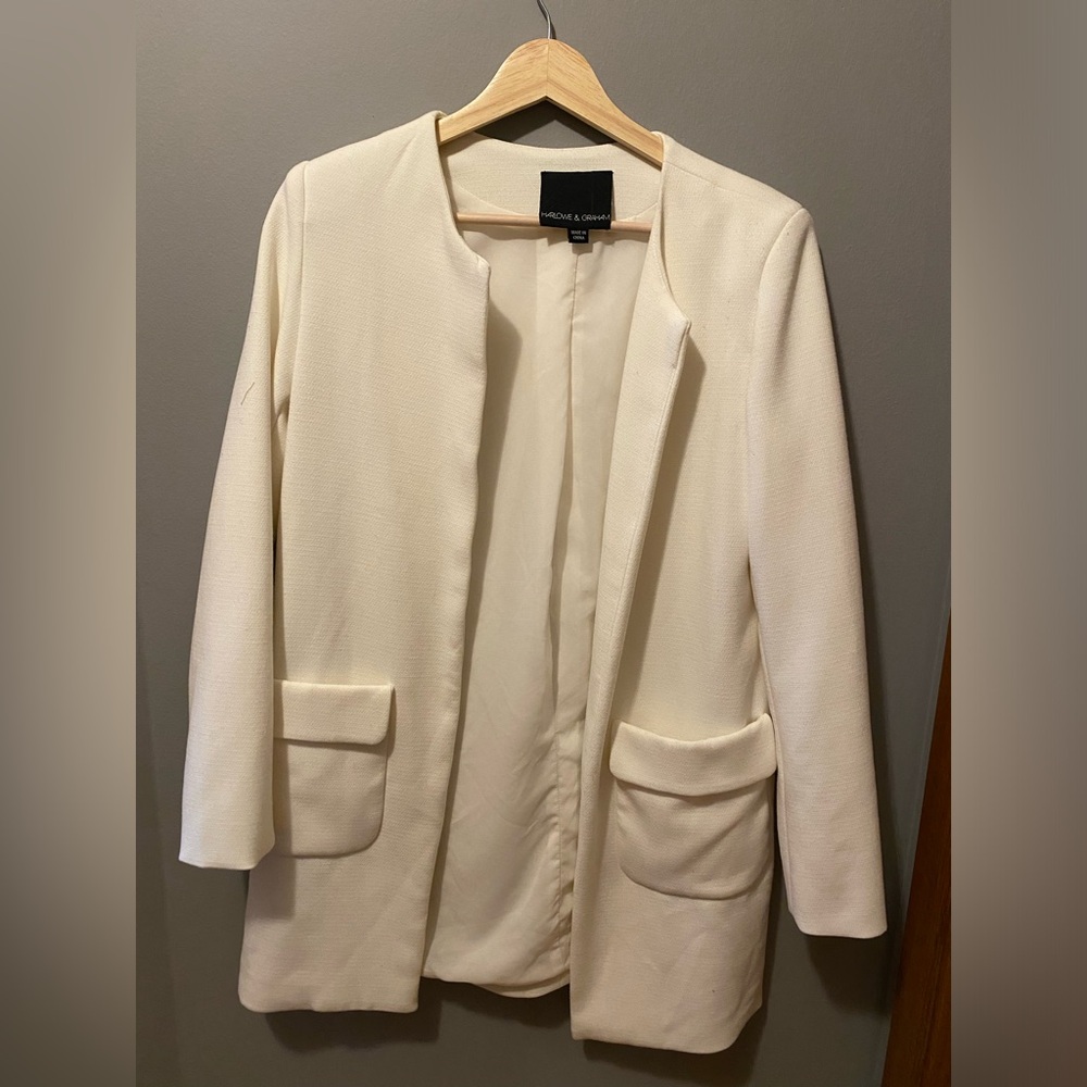 Harlowe & Graham Open Blazer - White (Size XS)